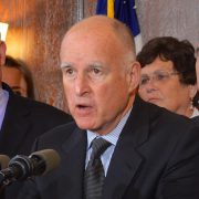 Gov. Jerry Brown speaking on environmental policy