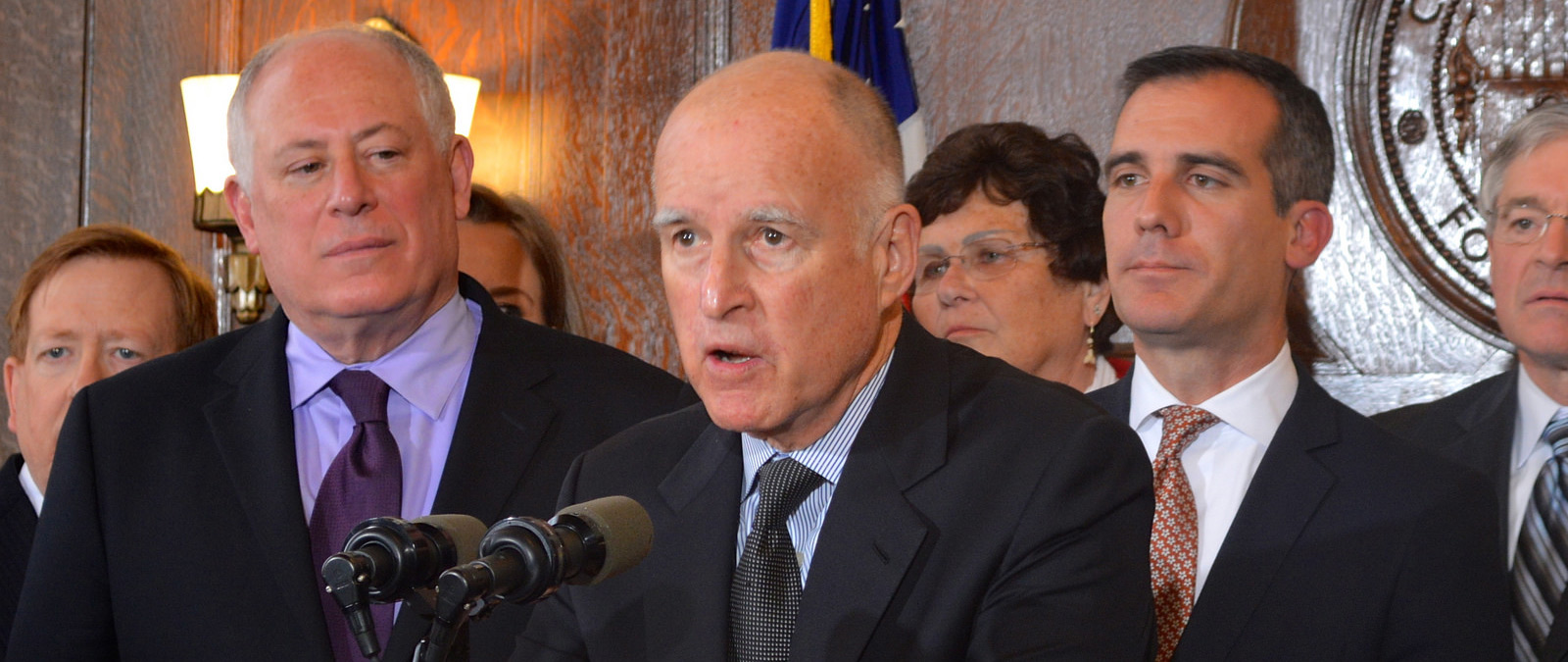 Gov. Jerry Brown speaking on environmental policy
