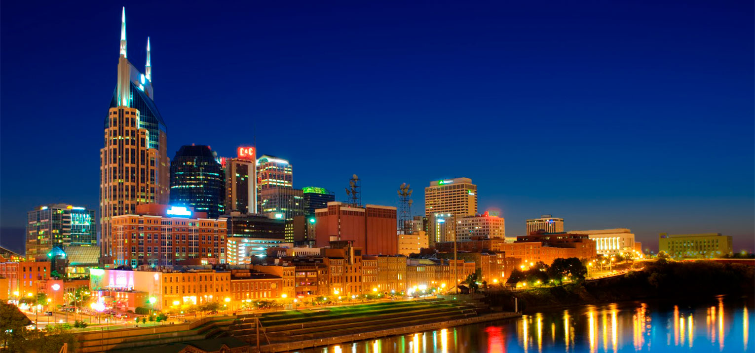 Skyline of Nashville at night