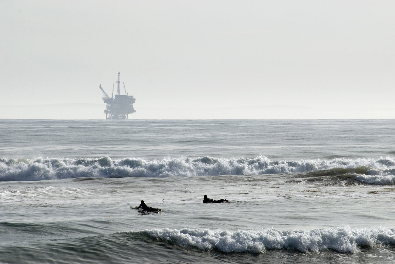Oil rig off the coast of California