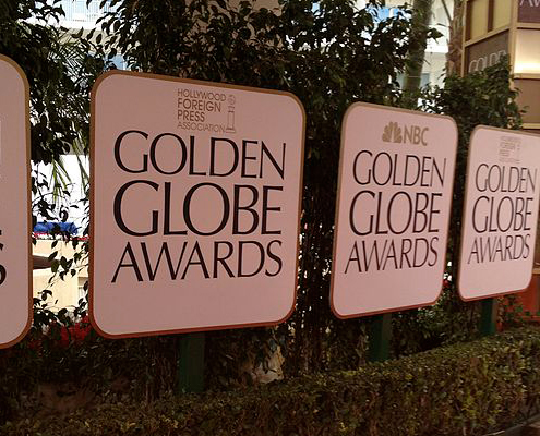 Signage at the Golden Globes