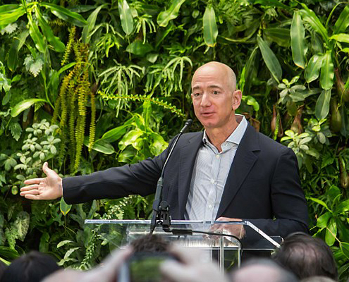 Jeff Bezos at Amazon Spheres Grand Opening in Seattle 2018