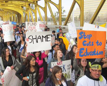 California students march in protest of educations costs