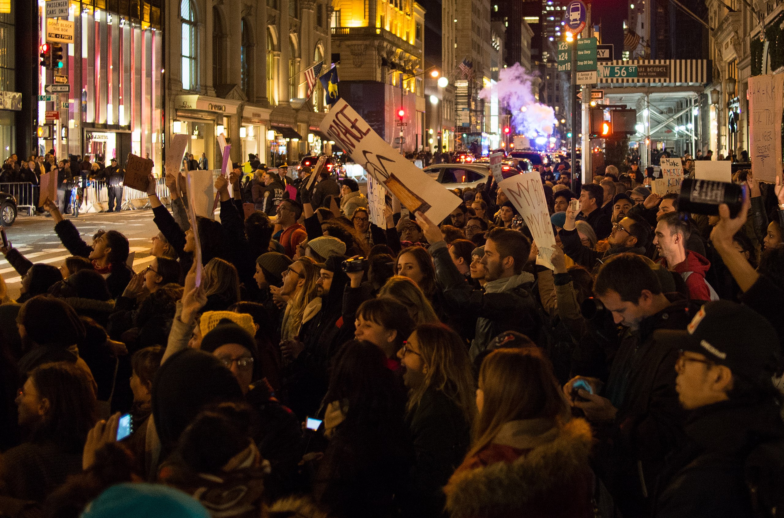 economic protest at Trump tower