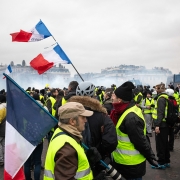 Middle class protest economic challenges in Paris, France