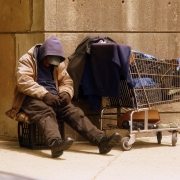 Homeless Veteran on the streets of Boston, Massachusetts