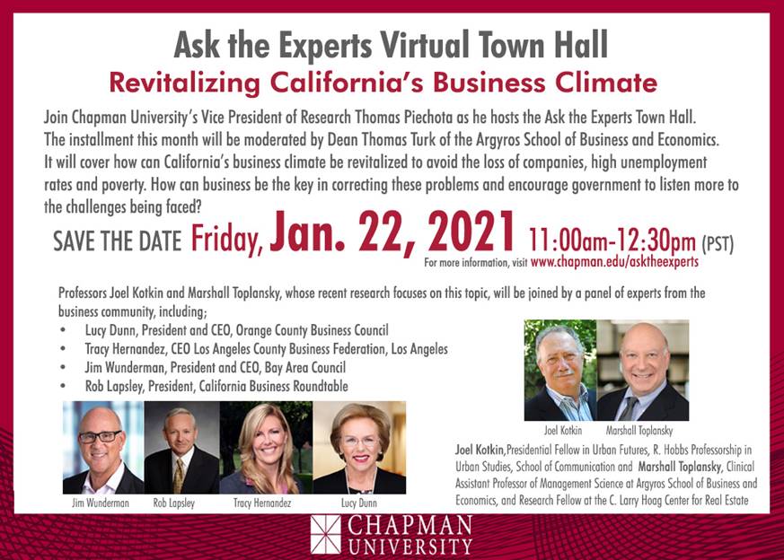 Virtual Town Hall: Revitalizing California Business Climate