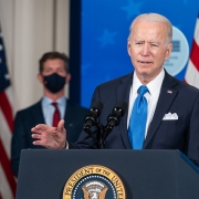 President Joe Biden delivers remarks on COVID-19 vaccine production