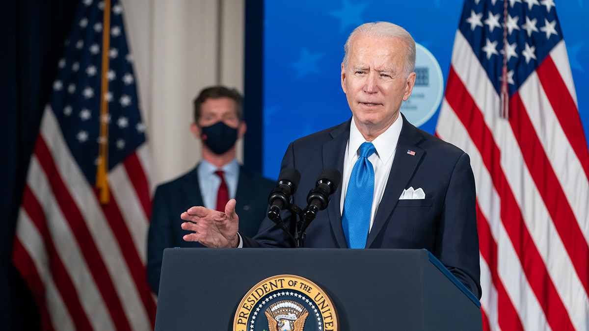 President Joe Biden delivers remarks on COVID-19 vaccine production