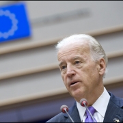 Then Vice-President Joe Biden speaks at a meeting of the European Parliament