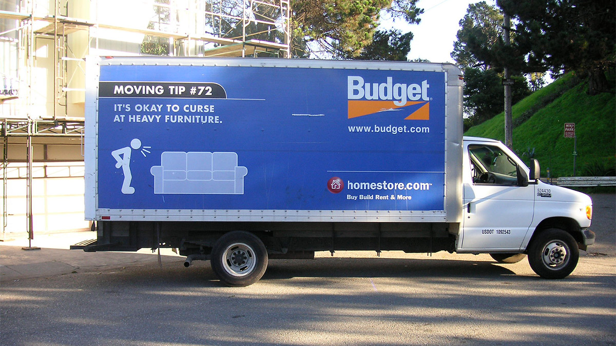 Budget moving truck in San Francisco