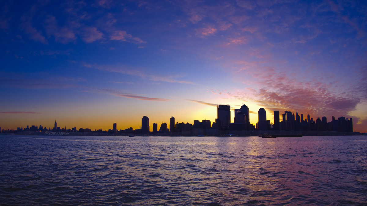 Looking across the East River toward Manhattan