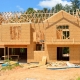 New home construction in suburban area