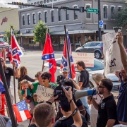 Protest in Gainesville, Florida - with Confederate flags