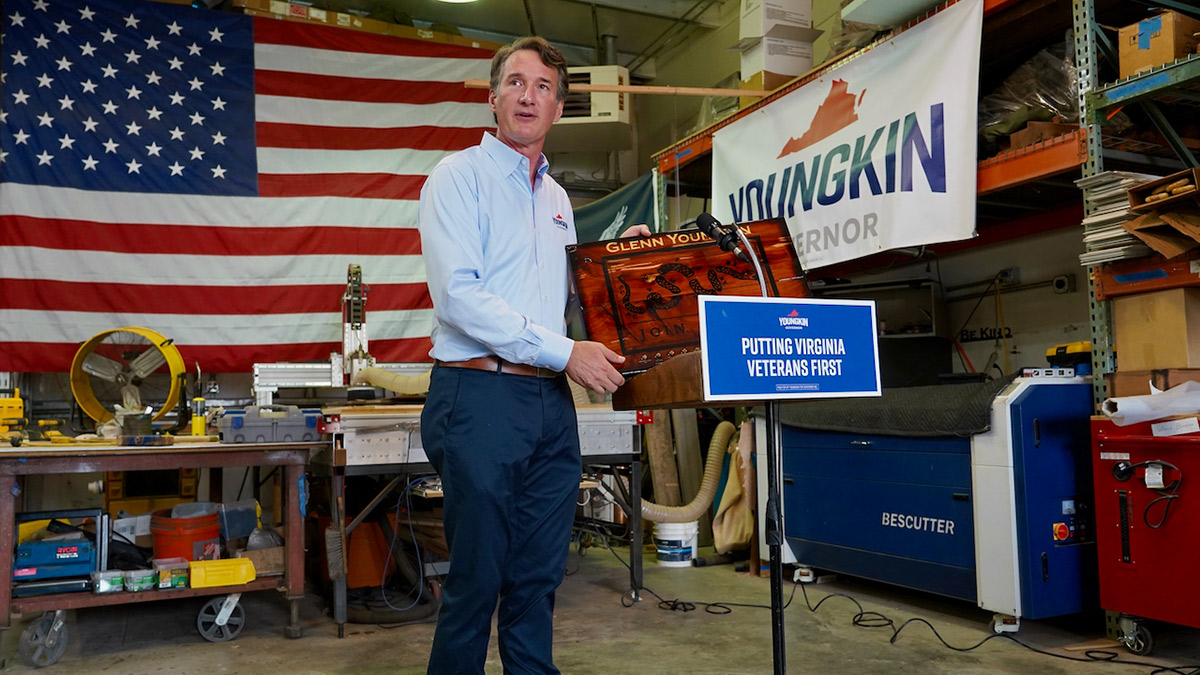 Glenn Youngkin campaigns in Virginia