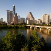 Austin, Texas downtown area, viewed from residential area.