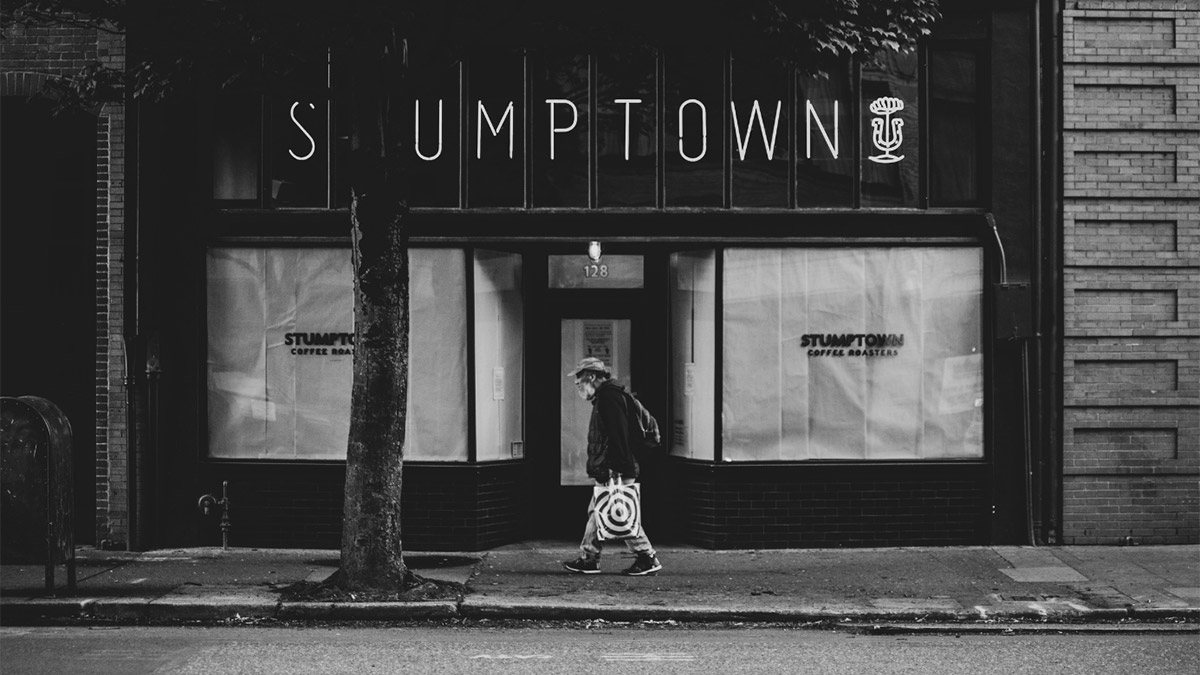 Empty storefront in urban area of Portland, Oregon