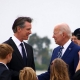 California Governor Gavin newsom greets President Biden upon his arrival.