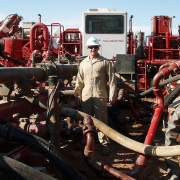Skilled worker at fracking well site