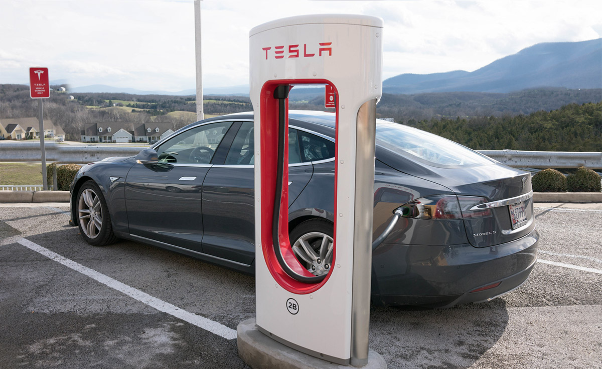 Electric cars, such as this Tesla are too pricey for low- and middle-class drivers