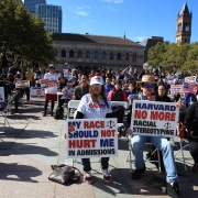 Protest against racial affirmative action in college admissions.