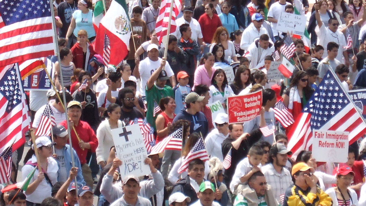 Latinos protest disorder at the border