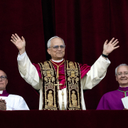 Pope-Leo-XIV-speaking Pope Leo XIV speaks to a large gathering of 'the faithful'