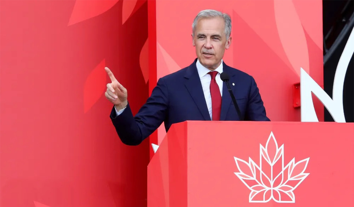 Prime Minister Mark Carney speaks in Ottawa on the occasion of Canada Day.
