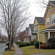 A neighborhood of single-family homes in North Carolina