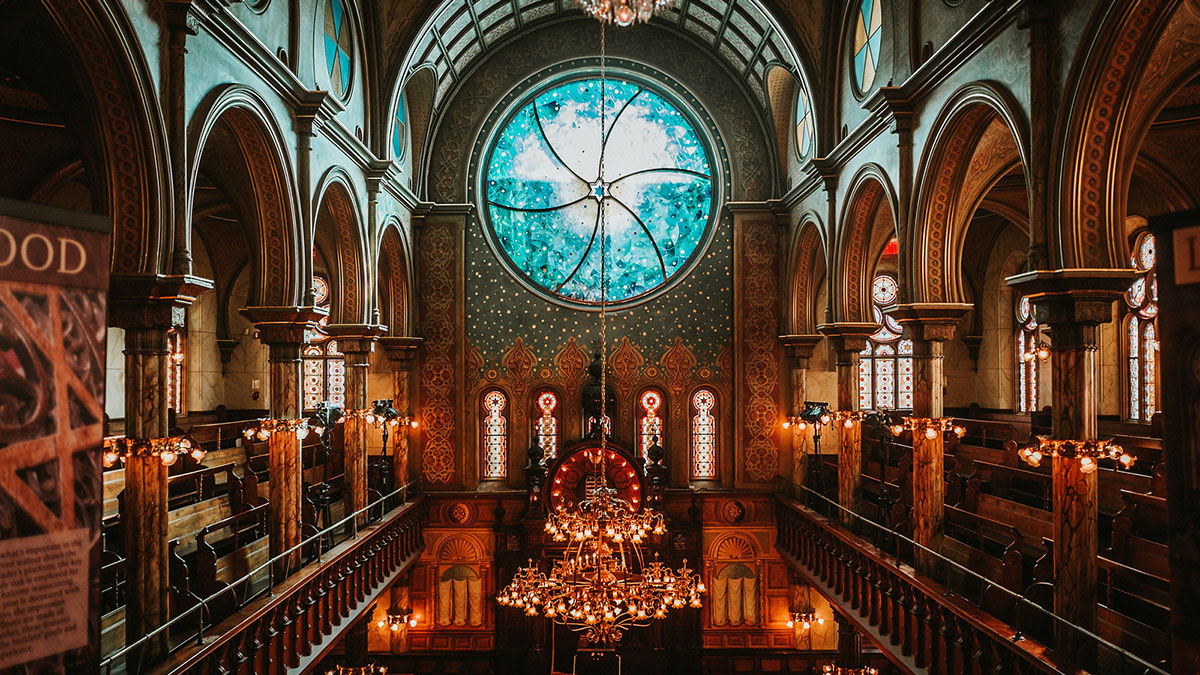 Synagogue in New York City, a gathering place for the city's Jewish community.