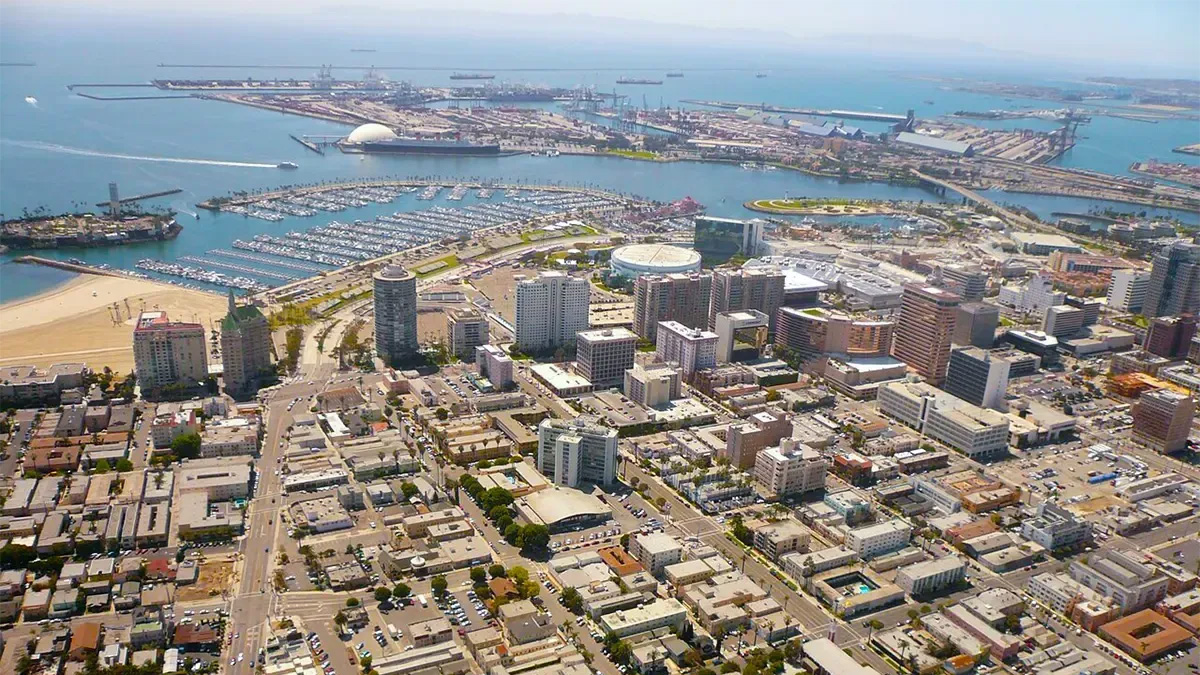 Long Beach, an historic hub of manufacturing and a major cargo port.