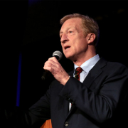 Tom Steyer and the rest of the Democratic field for the California governor's race are scrambling to move left.