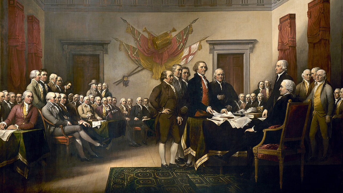 Painting of the signing of the Declaration of Independence, by John Trumbull, 1819