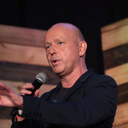 Steve Hilton speaking at an event for conservative officials
