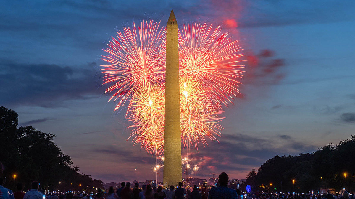 Celebratory fireworks in Washington, DC